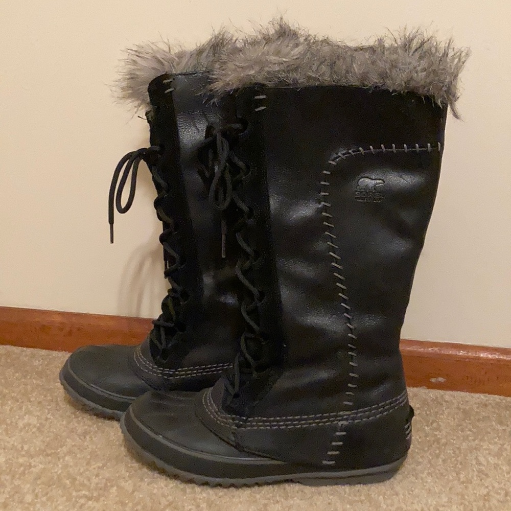 Sorel Cate the Great Black Boots, Size 8.  EUC